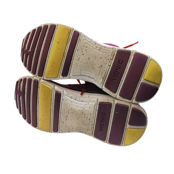 Vionic Red Yellow 335 Elation 1 Mesh Athletic Orthodic Trainers Womens Size 8.5 - Picture 10 of 11